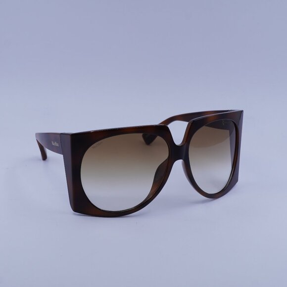 MaxMara ANNE MM0023 52F Sunglasses Havana Geometric Frame, Brown Lenses - Picture 5 of 12